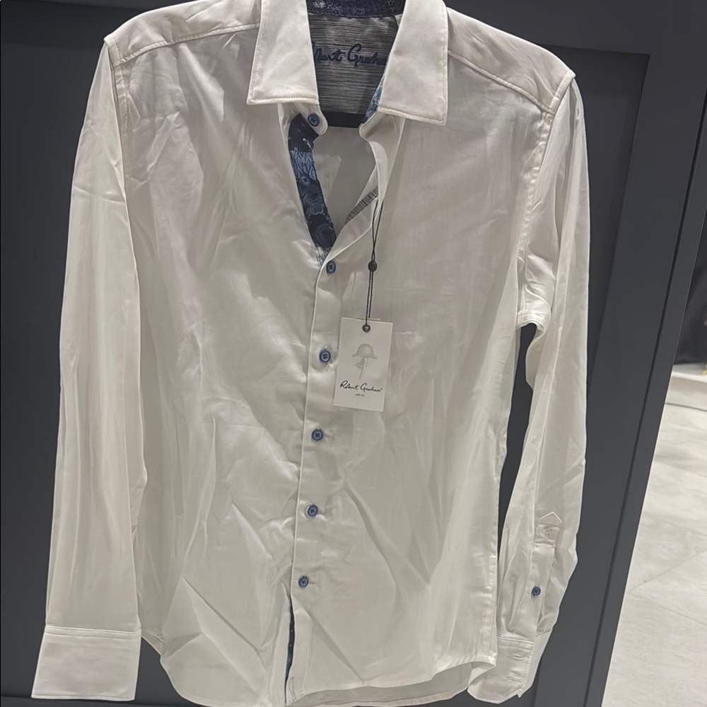White Men's Shirt Robert Graham NWT xs